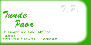 tunde paor business card